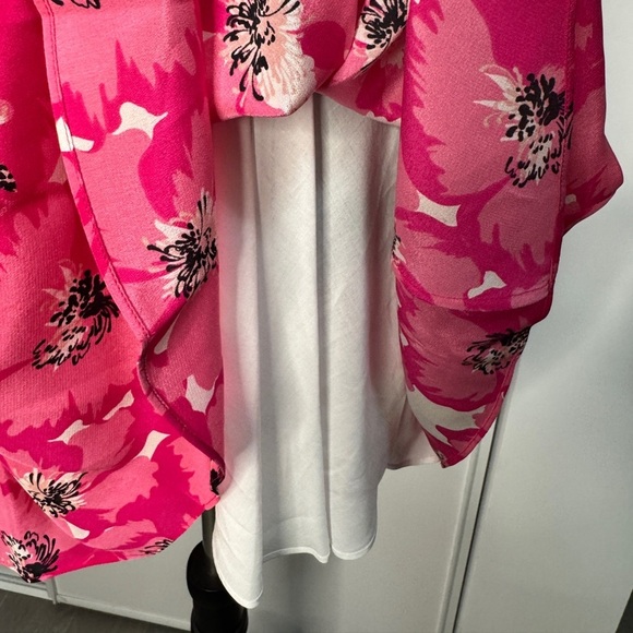 The Kooples Short Printed Silk Dress Pink - Picture 11 of 16